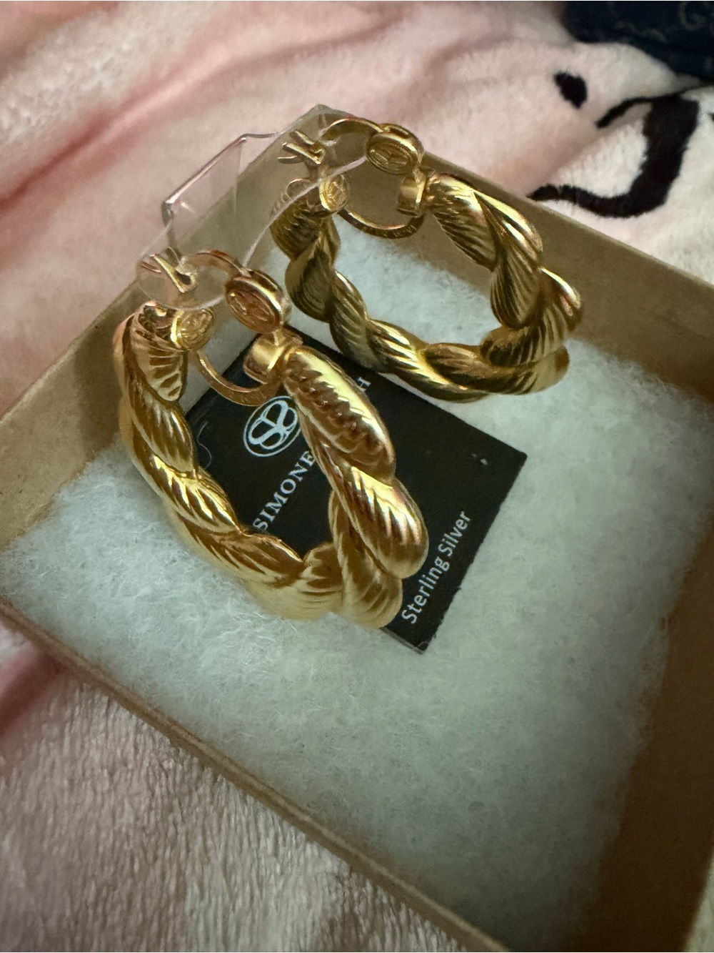 Twisted Rope Hoop Earrings - Gold